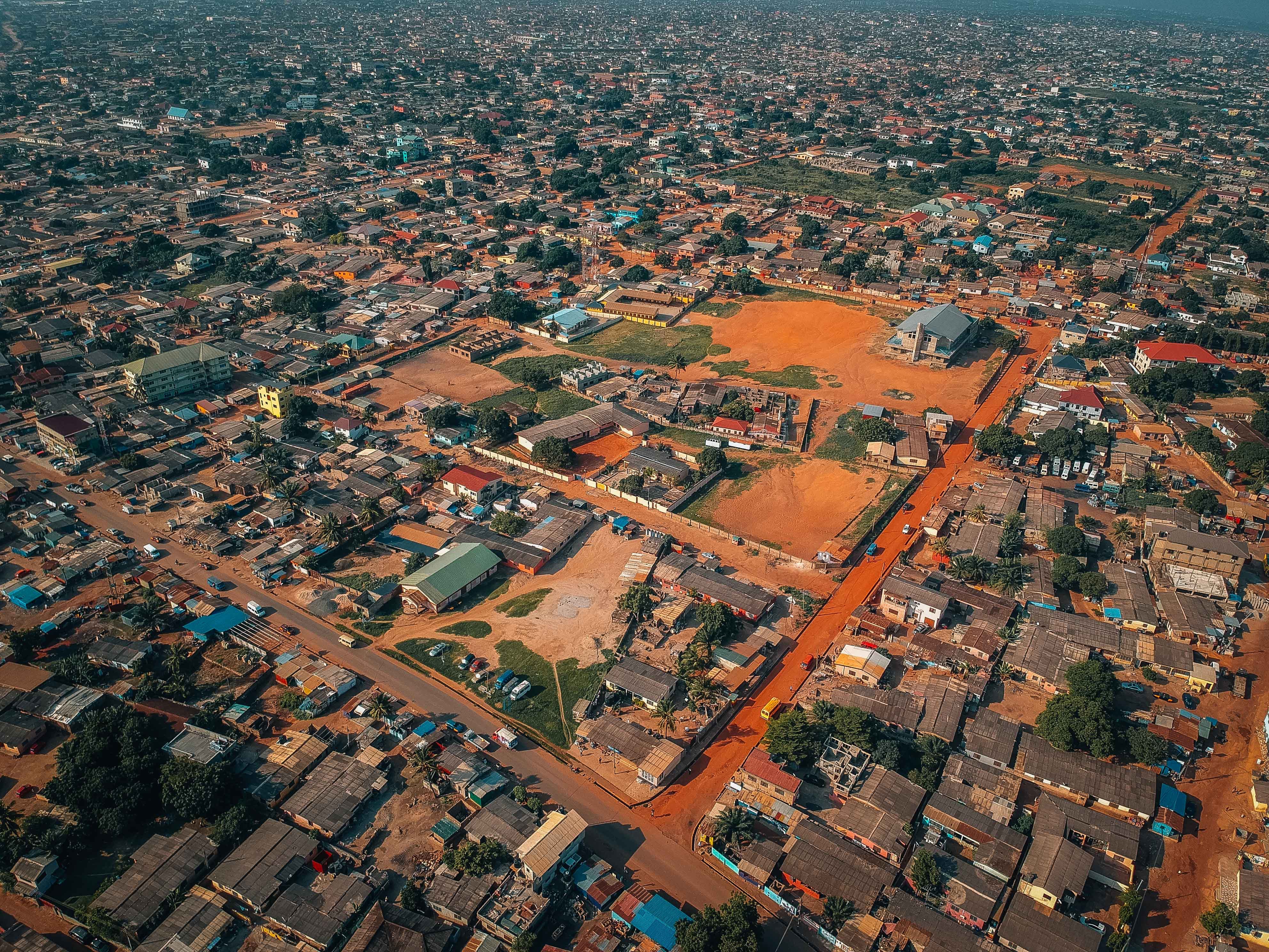 Aerial view Accra Ghana